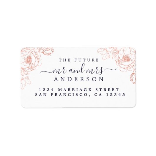 フローラスクリプト未来ミセス結婚ズ差出人住所 ラベル (正面)