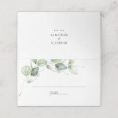フローラスクリプトEucalyptus Greenery 結婚's プレイスカード (外部開封)