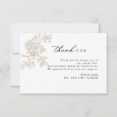 フローラスクリプトQRコード愛をキャプチャ結婚する サンキューカード (正面)