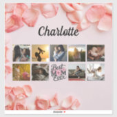 フローラスクリプ最高のトMom Ever母写真コラージュ シール (シート)