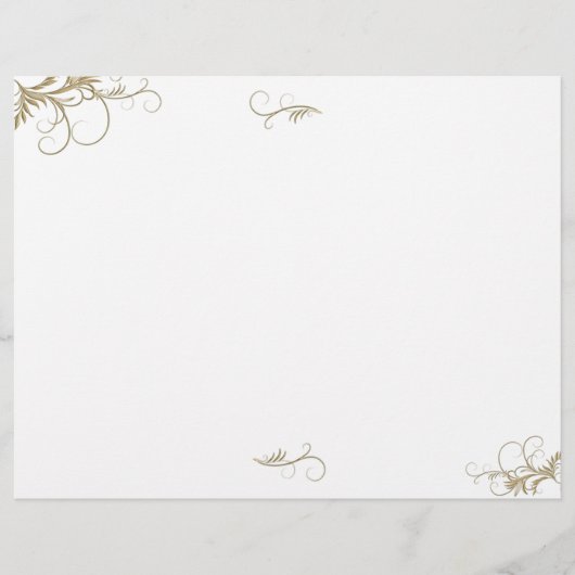 フローラスクロール作業結婚式 プログラムテンプレート (正面)