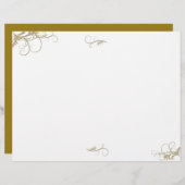 フローラスクロール作業結婚式 プログラムテンプレート (正面/裏面)