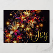 フローラスケッチクリスマスホリデーフローラジョイ 箔シーズンカード (正面)