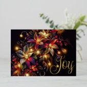 フローラスケッチクリスマスホリデーフローラジョイ 箔シーズンカード (立ち正面)