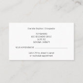 フローラスケルトンカイロプラクターブラックアポイントメントと 名刺 (裏面)