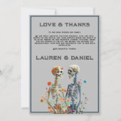 フローラスケルトン愛好家QRコー結婚ド サンキューカード (正面)