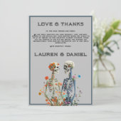 フローラスケルトン愛好家QRコー結婚ド サンキューカード (スタンド正面)