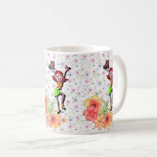 フローラスケートで滑るマグ コーヒーマグカップ (正面右)