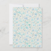 フローラスタイリッシュウォーターカラーパステルブルーパーソナライズされた ノートカード (裏面)