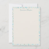 フローラスタイリッシュウォーターカラーパステルブルーパーソナライズされた ノートカード (正面)