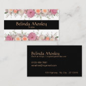 フローラスタイリッシュブーケピンクピーチ開花 名刺 (正面/裏面)