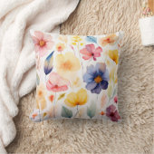 フローラスタイリッシュプリントアイボリークッション クッション (ブランケット)