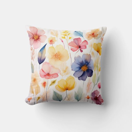 フローラスタイリッシュプリントアイボリークッション クッション (正面)