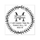 フローラスタイリッシュリースカスタムモノグラム セルフインキングスタンプ (デザイン)