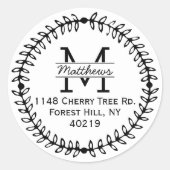 フローラスタイリッシュリースカスタムモノグラム ラウンドシール (正面)