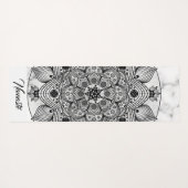 フローラスタイリッシュ白黒マンダラナマステ ヨガマット (裏面(横))