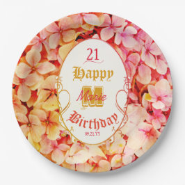 フローラスタイリッシュ21エレガント歳の誕生日パーティー ペーパープレート