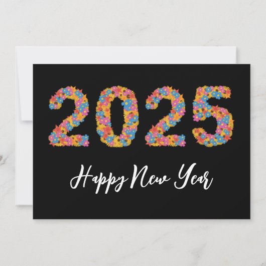 フローラスタイルシンプルhappy new years cards 2025 シーズンカード (正面)