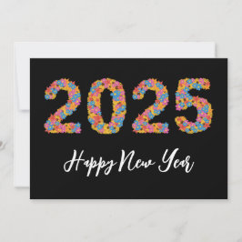 フローラスタイルシンプルhappy new years cards 2025 シーズンカード