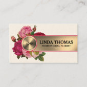 フローラスタイルバラ金属製カバー名刺 名刺 (正面)