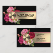 フローラスタイルバラ金属製カバー名刺 名刺 (正面/裏面)