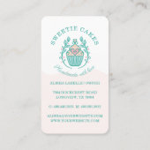 フローラスタイルベーカリーカップケーキロゴ赤面ピンクグラデーション 名刺 (裏面)