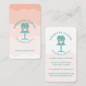 フローラスタイルベーカリーケーキ&スタンドロゴピンクグラデーション 名刺 (正面/裏面)