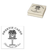 フローラスタイルベーカリーケーキ&スタンドロゴ ラバースタンプ (押印)