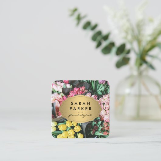 フローラスタイル |花エレガント類 スクエア名刺 (スタンド正面)