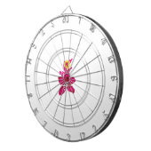 フローラスタイル、ArtyClickクリムゾン、ライト金ゴールド ダーツボード (正面右)