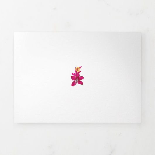 フローラスタイル、ArtyClickクリムゾン、ライト金ゴールド 三つ折りカード (カバー)