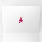 フローラスタイル、ArtyClickクリムゾン、ライト金ゴールド 三つ折りカード (内部最初)