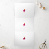 フローラスタイル、ArtyClickクリムゾン、ライト金ゴールド 三つ折りカード (内部)