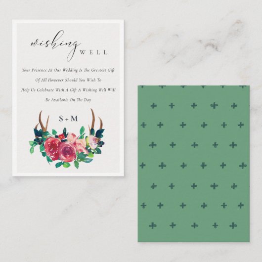 フローラスタグアントラーモノグラ結婚ムの願い井戸 エンクロージャーカード (正面/裏面)