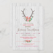 フローラスタグフ素朴ラワーズベビーシャワー招待状 招待状 (正面/裏面)