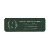 フローラスタックイニシャルモノグラム差出人住所 ラベル (正面)