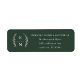 フローラスタックイニシャルモノグラム差出人住所 ラベル