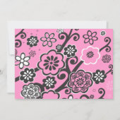 フローラスターオブデイビッドバルミツワー招待状ピンク 招待状 (裏面)