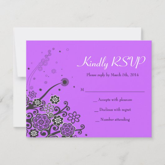 フローラスターオブデイビッドバルミツワー招待状返信 招待状 (正面)