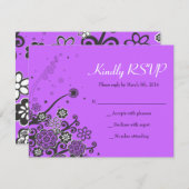 フローラスターオブデイビッドバルミツワー招待状返信 招待状 (正面/裏面)