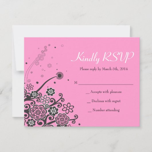 フローラスターオブデイビッドバルミツワー招待状返信 招待状 (正面)