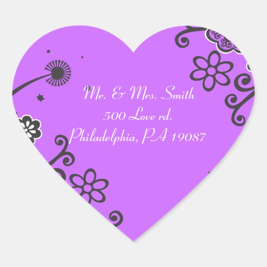 フローラスターユダヤベビー命名サンキューカード ハートシール (正面)