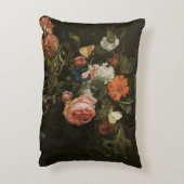 フローラスチルライフ花in花瓶,ヴィンテージバロック アクセントクッション (裏面(縦))