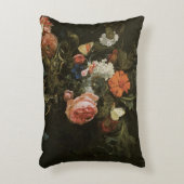 フローラスチルライフ花in花瓶,ヴィンテージバロック アクセントクッション (正面(垂直))