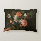 フローラスチルライフ花in花瓶,ヴィンテージバロック アクセントクッション (裏面)