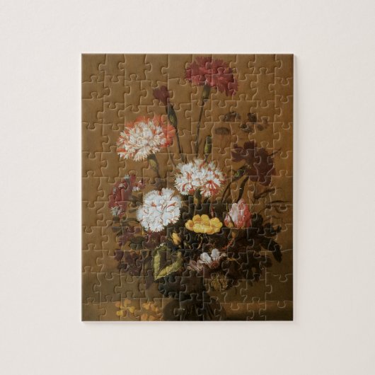 フローラスチルライフ花in花瓶，ヴィンテージバロック ジグソーパズル (縦)
