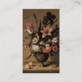 フローラスチルライフ花in花瓶,ヴィンテージバロック 名刺 (裏面)