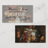 フローラスチルライフ花in花瓶，ヴィンテージバロック 名刺 (正面/裏面)