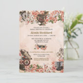 フローラスチームパンクブライダルシャワー 招待状 (スタンド正面)