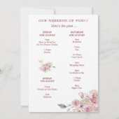 フローラスティレトスウィークエンドの旅程バチェロレッテ 招待状 (裏面)